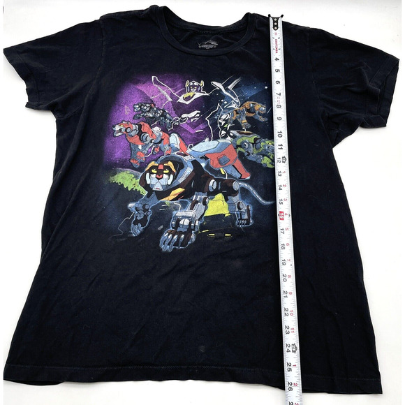 2017 Voltron Legendary Defender Black Distressed Graphic T-Shirt Size L - FLAWED - Picture 8 of 10